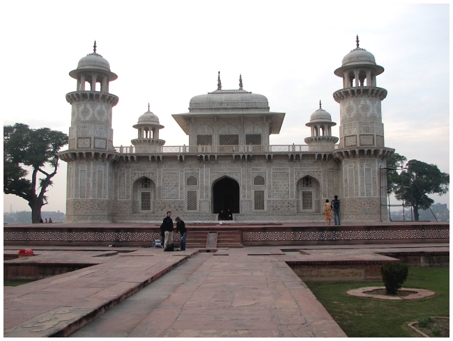Img_0988 Itimad-ud-Daulah (Baby Taj) Agra - First Mughal structure built totally from marble.  It was built by Nur Jahan for her father Mirza Ghiyas Beg between 1622 and 1628.
